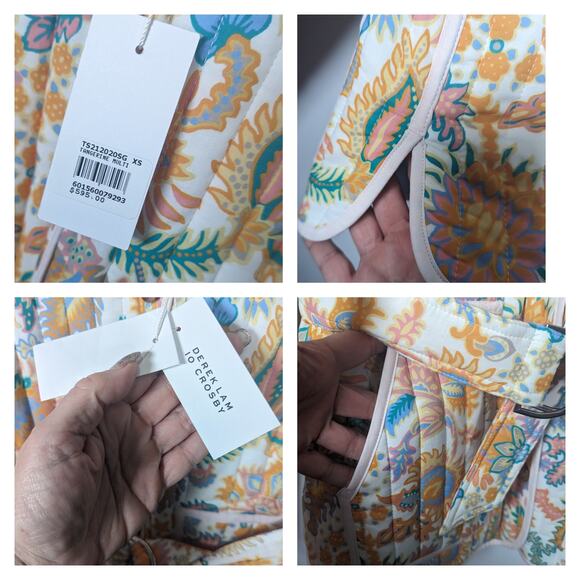 Derek Lam 10 Crosby NEW Pia Reversible Quilted Jacket Tangerine Multi XS - Picture 7 of 13